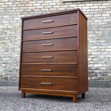 Walnut Chest With Double Drawers 