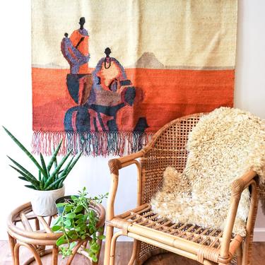 Gorgeous Colorful Vintage African Handmade Tapestry 