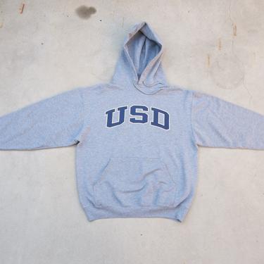 Vintage Sweatshirt USD University of San Diego 1990s Hoodies Small Retro Distressed Preppy Grunge Unisex Casual Athletic Street Pullover 
