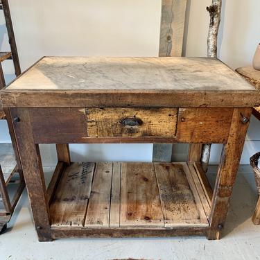 Antique Marble Top Printing Table