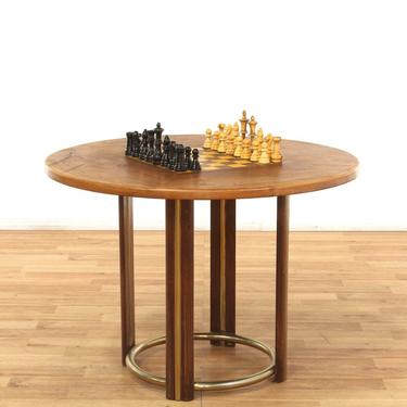 Checkers & Chess Contemporary Round Dining Game Table