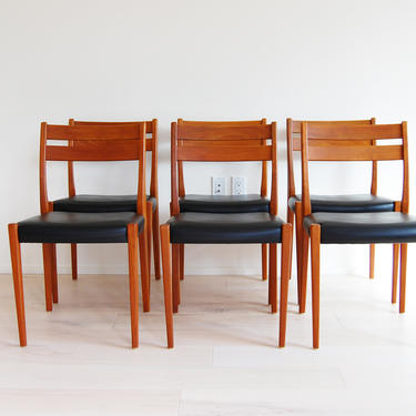 Mid Century Modern 6 Teak Svegards Markaryd Dining Chairs Made in Sweden 