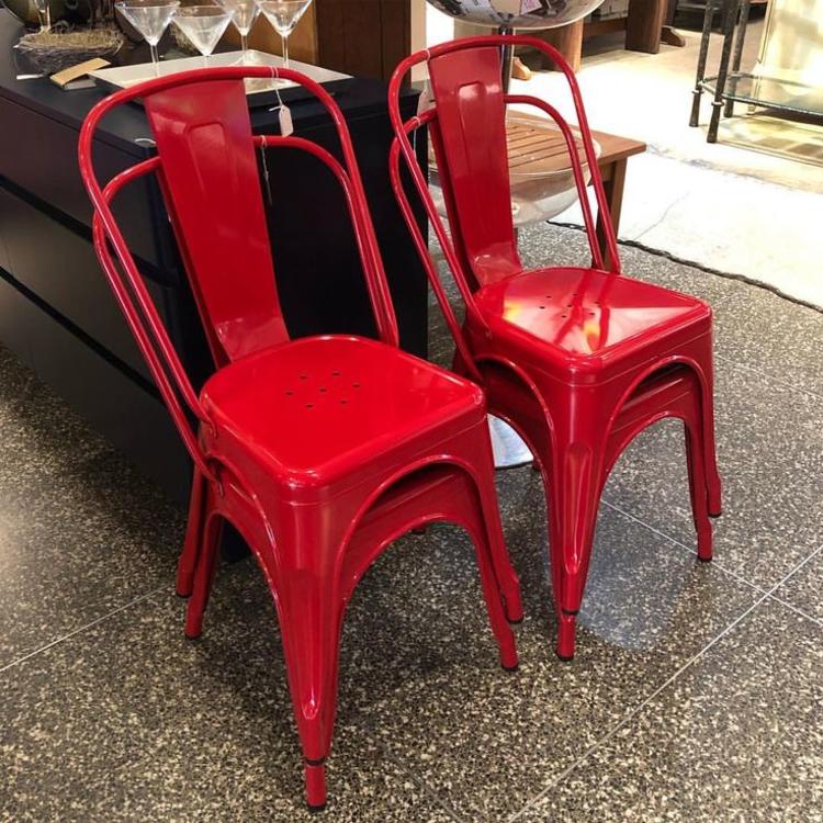                   Red metal chairs! $55 each