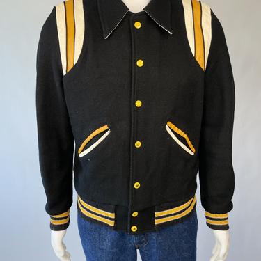 Black & Yellow 1960's Letterman Jacket