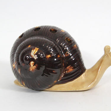 Vintage Snail Cone Incense Burner, Snail Figurine, Toothbrush Holder 
