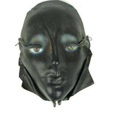 1989 Real Leather Mask Face 80s Retro Decor Black Home Decor 
