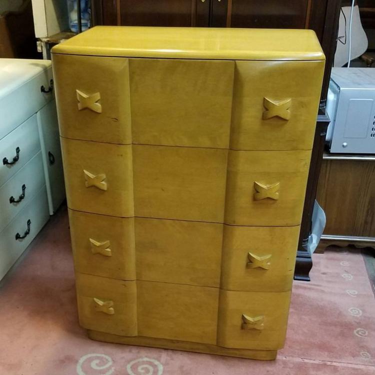 SOLD. Blonde MCM Chest, a la Heywood Wakefield. $380.