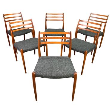 Vintage Danish Mid Century Modern Teak Dining Chairs &amp;quot;Model 78&amp;quot; by Niels O. Moller 