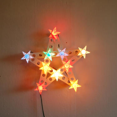 1950's On-A-Lite 12 inch &amp;quot;Star of Bethlehem&amp;quot; ~ Indoors / Outdoors Christmas Lights Decorations ~  Lucite / Acrylic Stars w/ Christmas Bulbs 