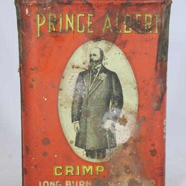 Prince Albert Crimp Cut Tobacco Oval Tin Can 