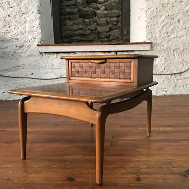 Mid century end table Lane step top table mid century side table 