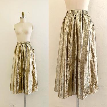 vintage 70's gold metallic skirt NWT 