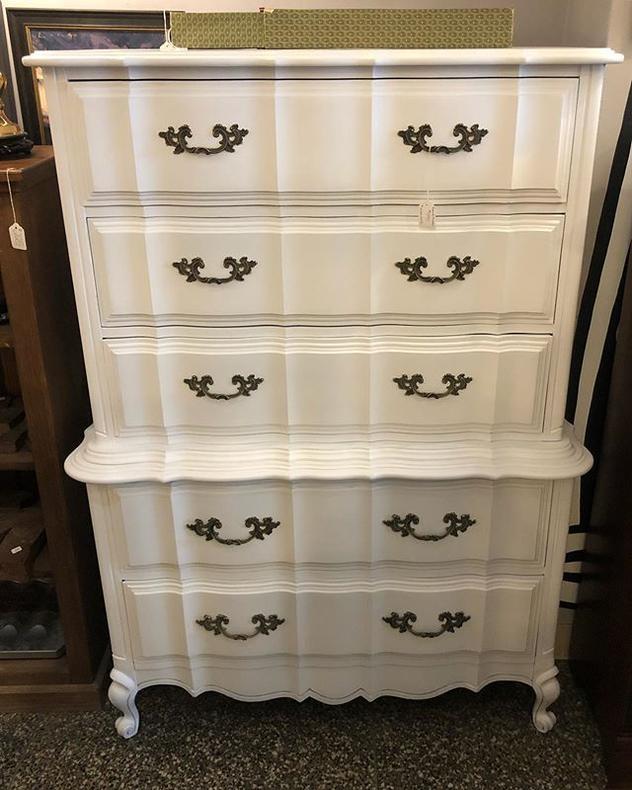                   White French Provincial Chest of Drawers