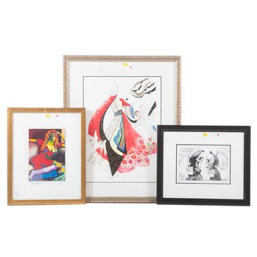 Three Assorted Framed Artworks