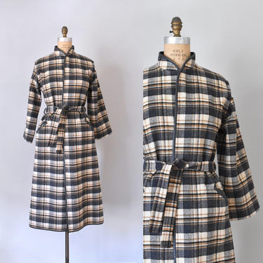 Joan 1970s pendleton tartan plaid coat, bohemian wool coat, vintage clothing, wool coat women 
