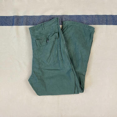 Size 36x30 Vintage 1960s US Army Cotton Sateen OG-107 Fatigues Utilities Baker Pants 