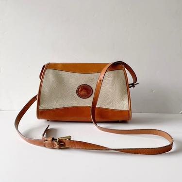 Vintage Dooney &amp; Bourke Cream Brown Leather Handbag Purse