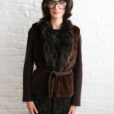 Prada Fur Knit Jacket, Size 40