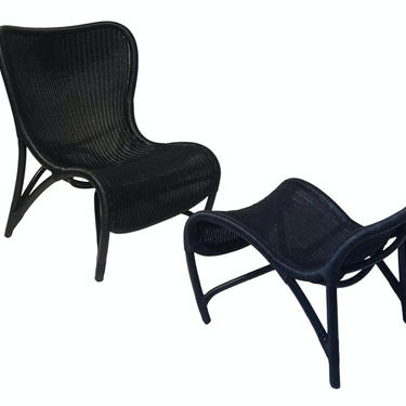 Set of 2 Barcelona Chairs &amp; Ottoman, originals  designed by Mies Van Der Rohe for Knoll 