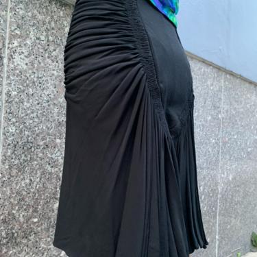 08/90's Alaïa Black Pleated Ruched Skirt