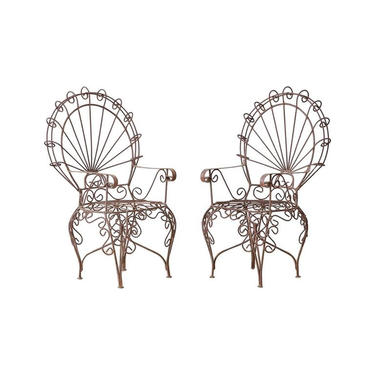 Pair of Salterini Iron Peacock Salesman Sample Chairs by ErinLaneEstate