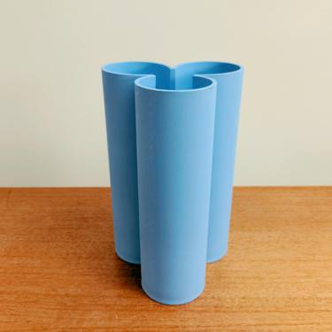 Vintage Tupperware Vase 3459A-1 | Medium Blue | Utensil Caddy | 1980s 