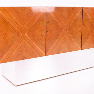 Milo Baughman for Thayer Coggin Mid Century Rosewood Floating Credenza with Chrome Plinth Base 