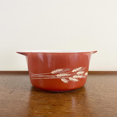 Vintage Pyrex Nesting Cinderella Bowl Wheat Burnt Umber Red Orange Casserole 473-B 1QT, no lid, MCM Retro Kitchen 