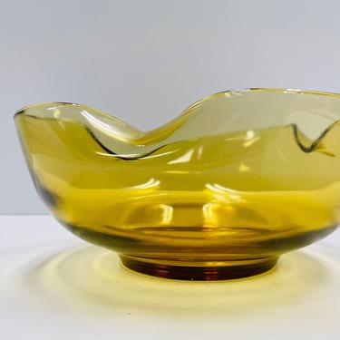 Vintage Anchor Hocking / Accent Modern / Yellow / Serving Bowl / Glass 