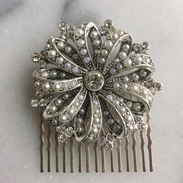 Liz Claiborne Vintage Rhinestone Brooch, Bridal Heirloom Hair Comb 