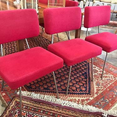                   Six gorgeous pink upholstered dining chairs, by Modernica. $600 for the group.
