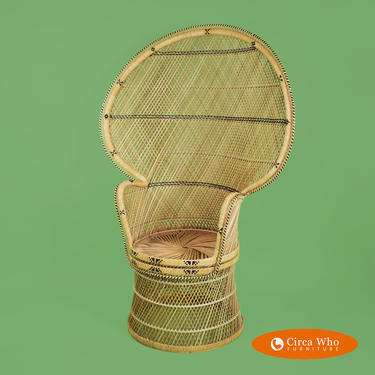 Vintage Buri Rattan Fan Chair
