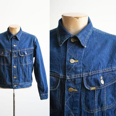 Vintage 1980s Denim Jacket / Vintage Jean Jacket Medium / Lee Riders / Dark Blue Denim Jacket / Dark Blue Jean Jacket Medium / Jean Jacket 