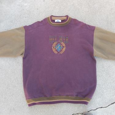 Vintage Sweatshirt Delmar California San Diego 1990s Medium Preppy Grunge Retro Skater Surf Casual Street Clothing Color Block Patchwork 