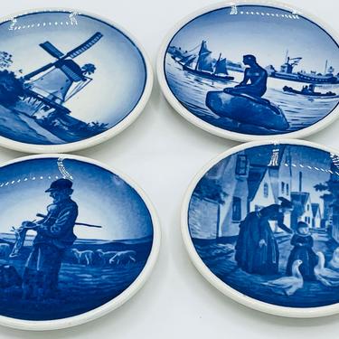 Vintage Mini Royal Copenhagen Plates (Set Of 4) Of Destinations - Butter Pats Wall Hanging 3 1/4&quot; 