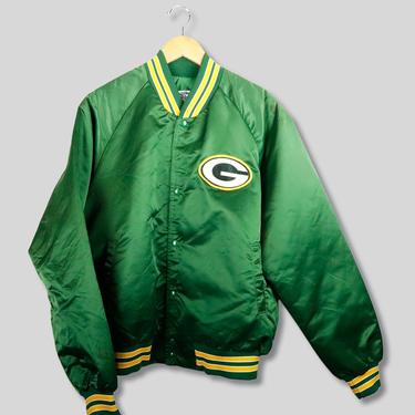 Vintage NFL Chalk Line Green Bay Packers Snap up Satin Jacket sz L