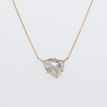 Asymmetrical Salt and Pepper Diamond Necklace