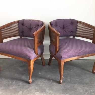 pair of vintage can barrel chairs.