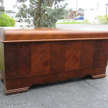 Art Deco Water Fall Cedar Hope Chest Trunk Bench by Lane Furniture 1353