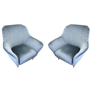 Pair of Large Armchairs Attributed to Ico Parisi