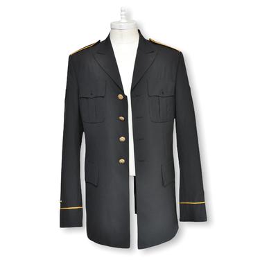 Vintage Navy Blue Military Dress Blazer US Army Navy Marines Jacket 