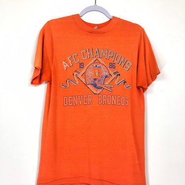 80s Champion Brand Denver Broncos Tee | Vintage Single Stitch T-shirt  | 1986 AFC Champions 