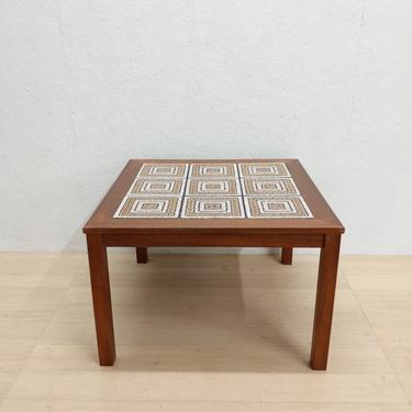 Vintage Danish Modern Teak and Tile Side Table / Coffee Table 