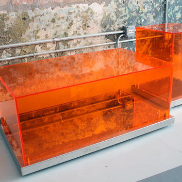 Acrylic Tables on wheels by Philippe Starck