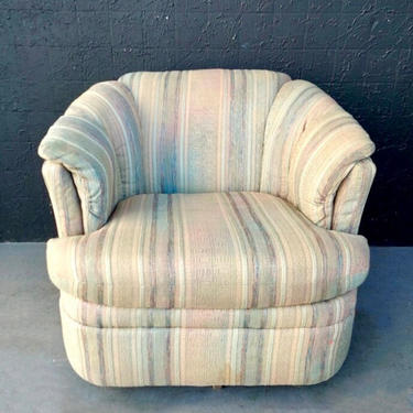 80s Pastel Swivel Club Chair + Ottoman