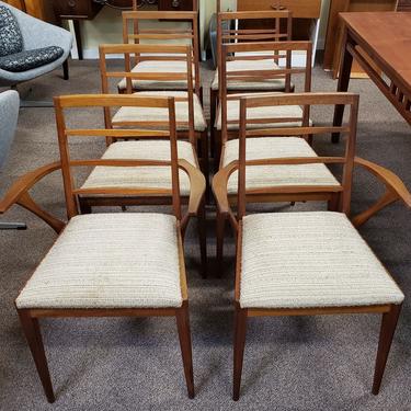 Item #W525 Set of Eight Mid Century Teak Dining Chairs c.1960