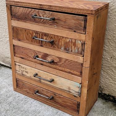 Primitive Vintage Industrial Style Petite Table Top Jewelry Chest