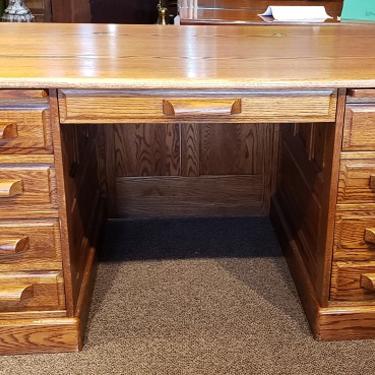 Item #CW2 Vintage American Oak Executive Desk