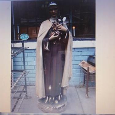 C.1930 Saint Therese of Lisieux chalk ware Statute (approx 30lbs and 4 feet tall)