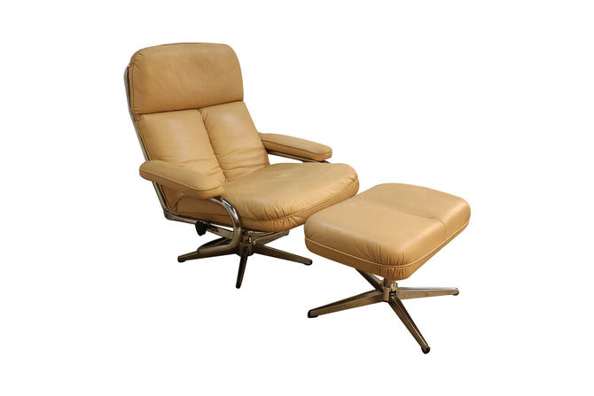 Leather Recliner Chair And Ottoman Set, Modern Leather Recliner With Ottoman